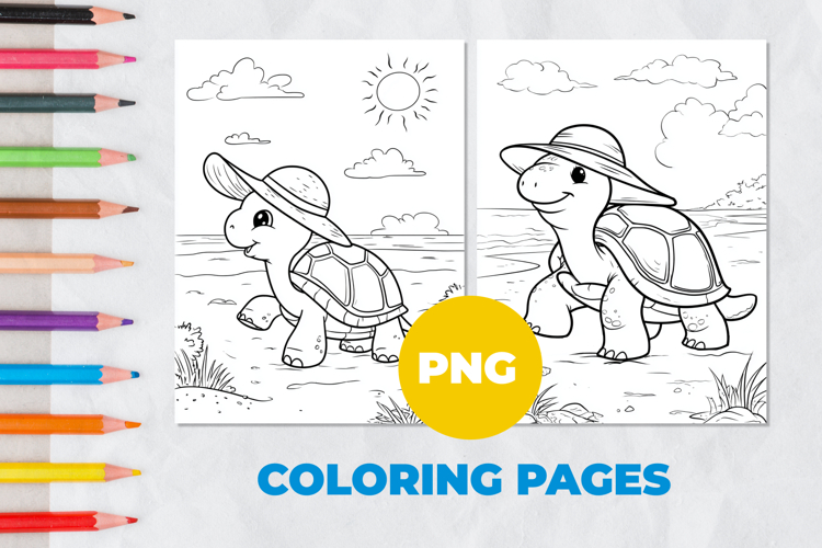 Turtle on the beach Coloring Pages | Coloring book