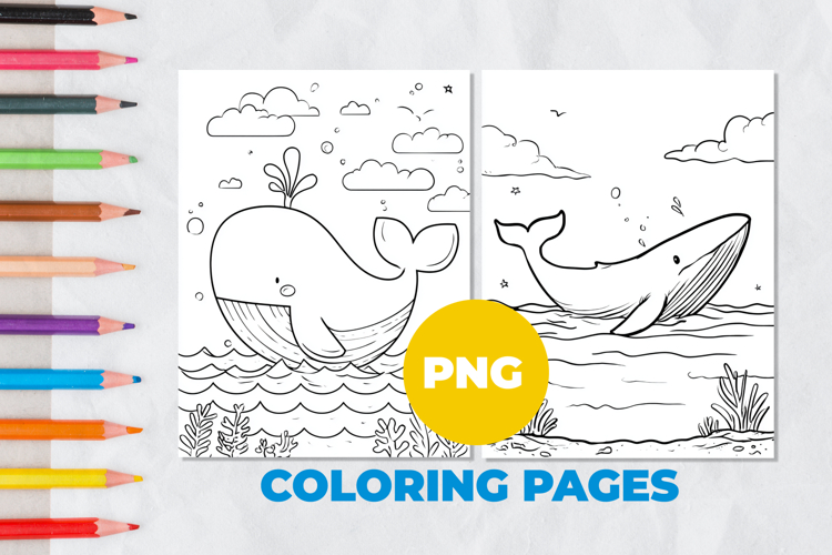 A whale in the sea Coloring Page | Coloring book