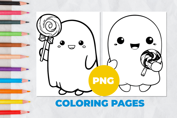 Ghost with candy Coloring Pages | Coloring book