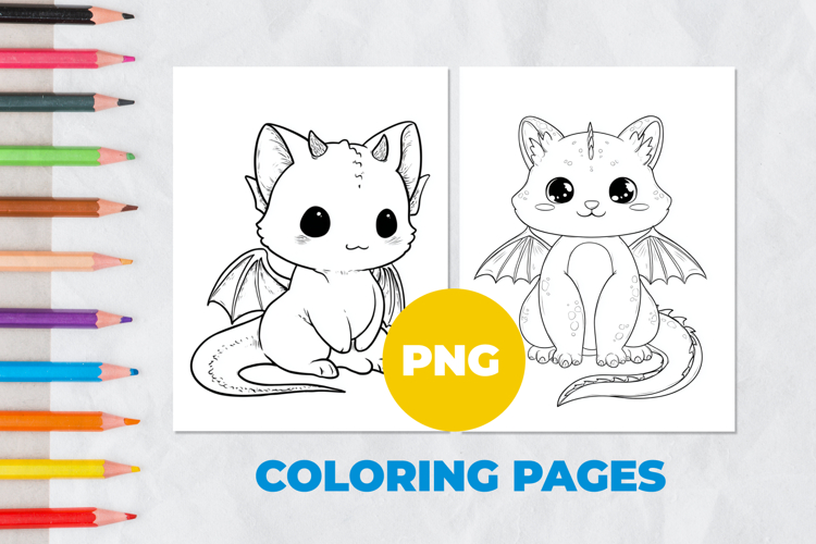 Magical pet cat with horns Coloring Pages | Coloring boo