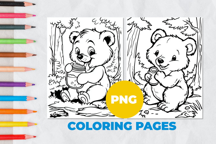 Bear with honey Coloring Pages | Coloring book