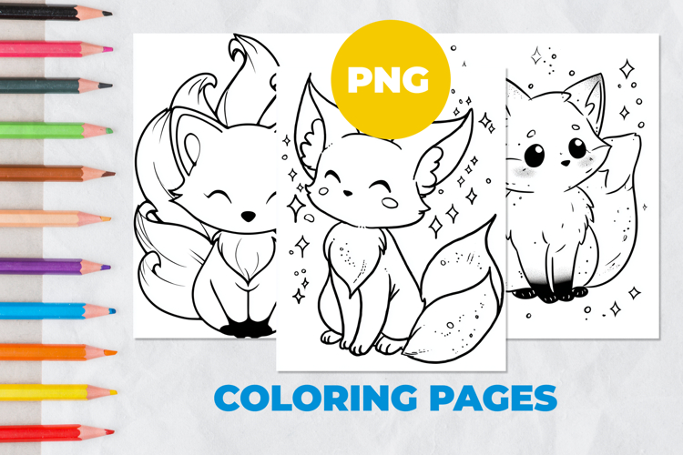 Magical pet fox Coloring Pages | Coloring boo