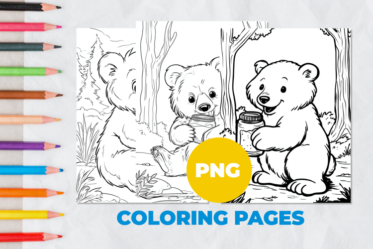 Bear with honey Coloring Pages | Coloring book