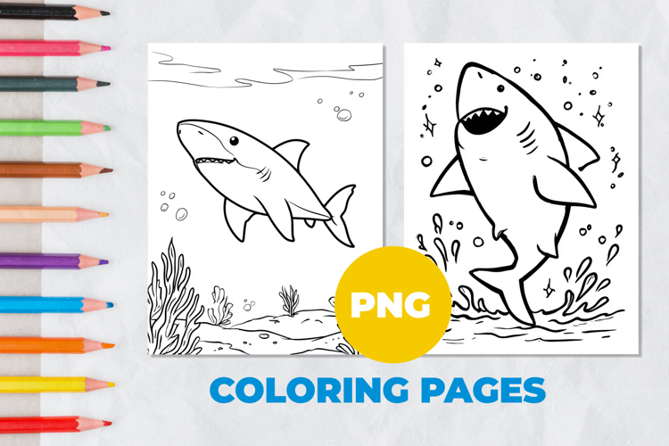 Shark in the sea Coloring Page | Coloring book