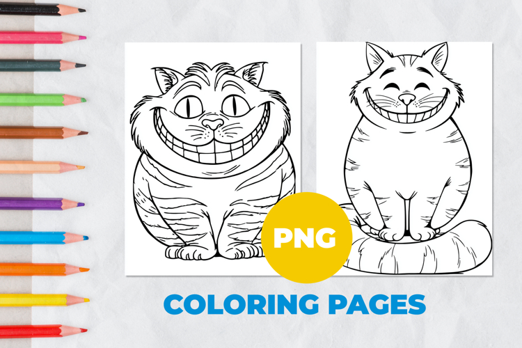 Magical pet Cheshire Cat Coloring Pages | Coloring boo