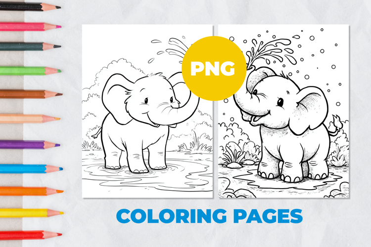 Baby elephant Coloring Pages | Coloring book