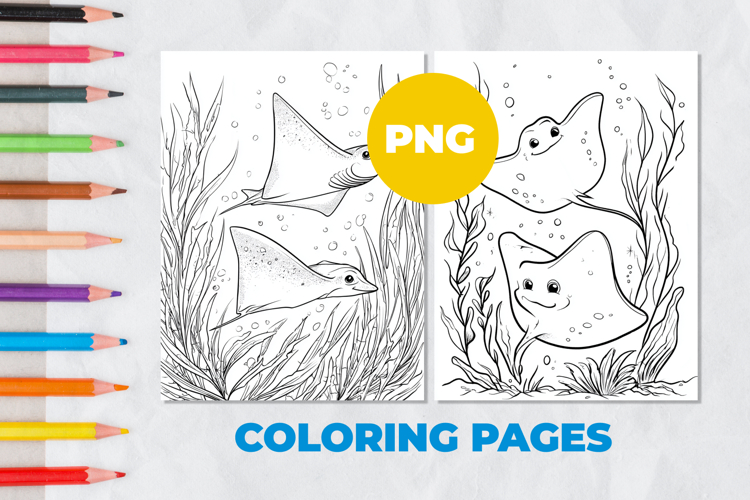 Stingrays in the sea Coloring Page | Coloring book