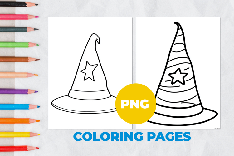 Witch hat Coloring Pages | Coloring book