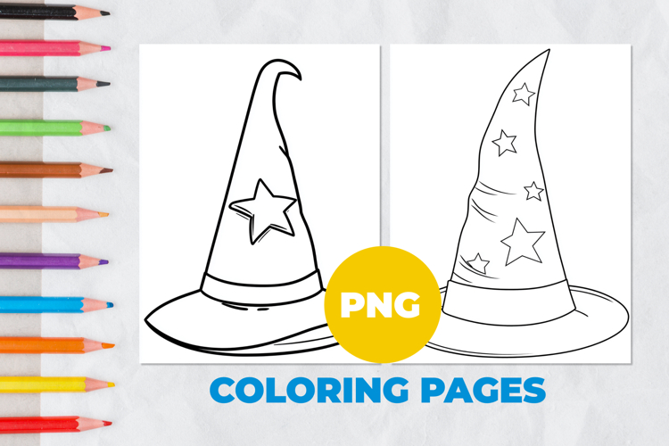 Witch hat Coloring Pages | Coloring book