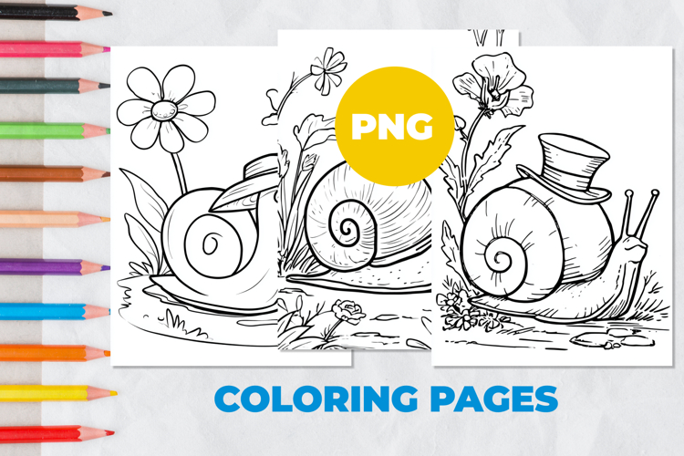 Snail with a hat Coloring Pages | Coloring book