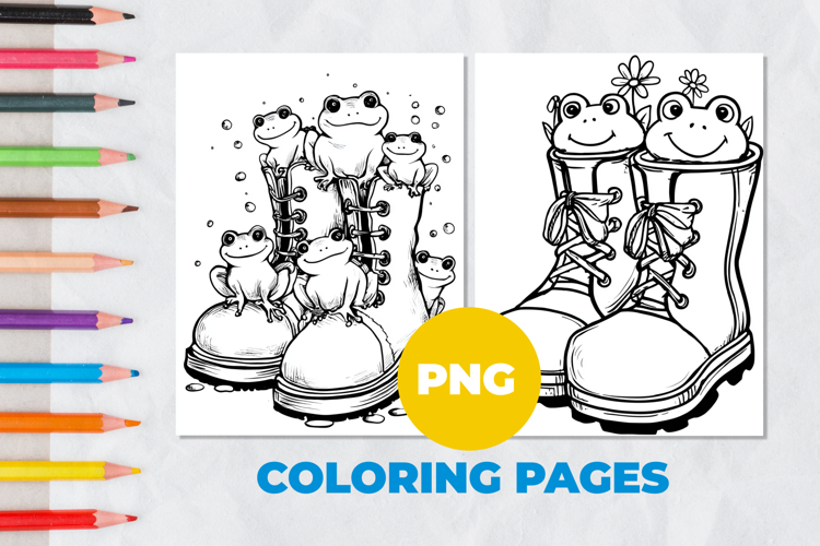 Frog in Boots Coloring Page | Coloring book