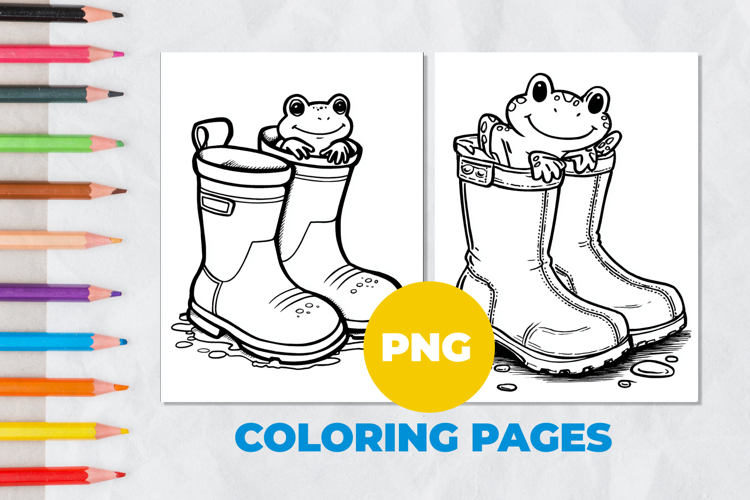 Frog in Boots Coloring Page | Coloring book
