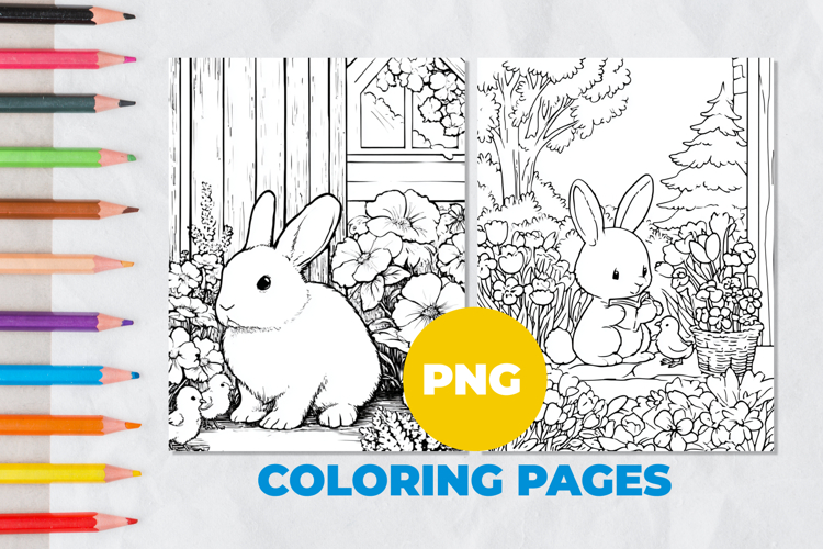 Rabbit in the garden Coloring Page | Coloring book