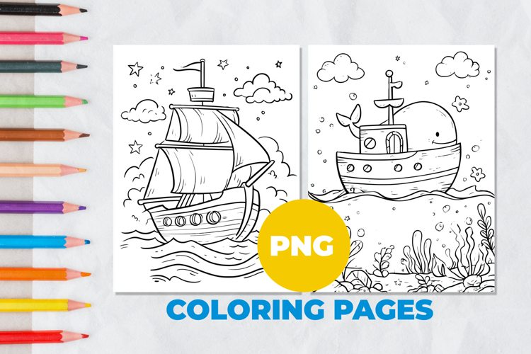 A ship at sea Coloring Page | Coloring book
