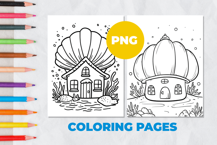 Underwater House Coloring Page | Coloring book
