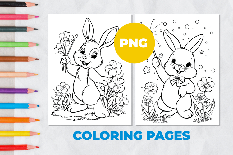 Rabbit in the garden Coloring Page | Coloring book