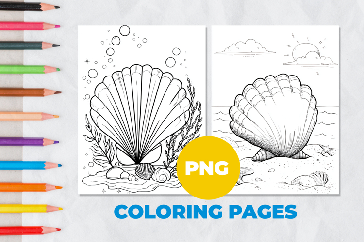 Seashell Coloring Page | Coloring book