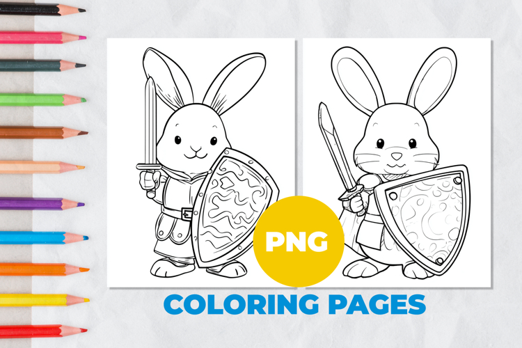 Rabbit Knight Coloring Page | Coloring book