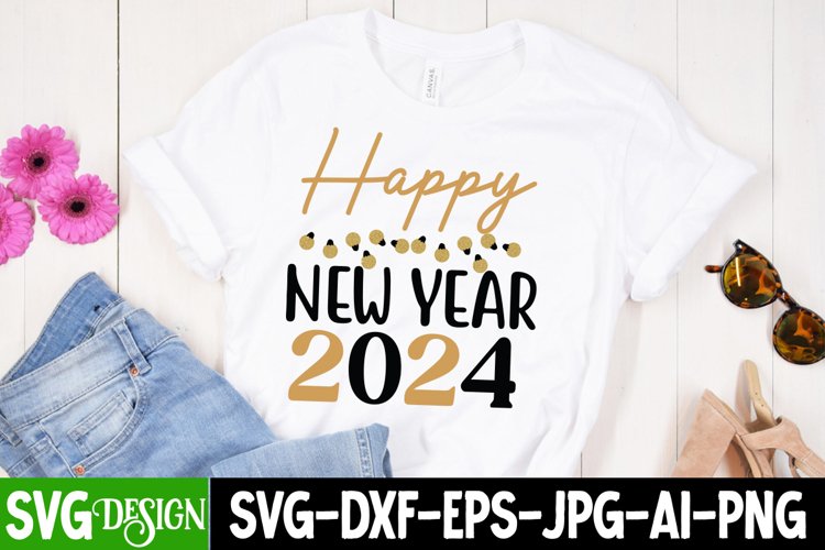 Happy New Year 2024 SVG Cut File, Happy New Year 2024 SVG