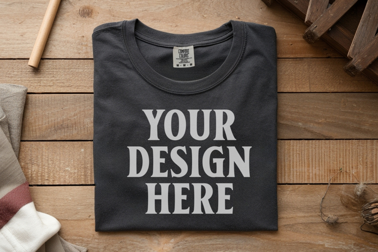 Pepper Comfort Colors 1717 Folded Tshirt Mockups