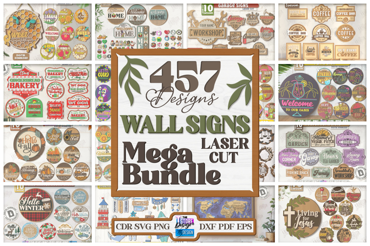 457 Wall Signs Mega Bundle Laser Cut |Wall Decor| Engraving