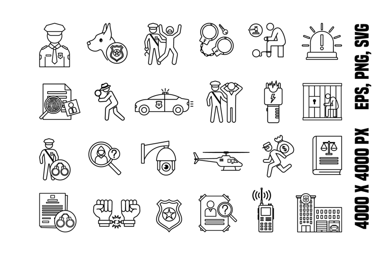 Line Police Icons