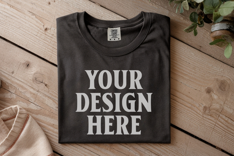 Pepper Comfort Colors 1717 Folded Tshirt Mockups