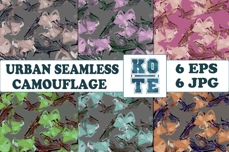 6 Seamless Military Urban Camouflage