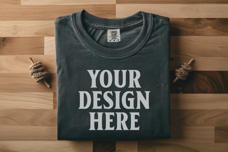 Pepper Comfort Colors 1717 Folded Tshirt Mockups