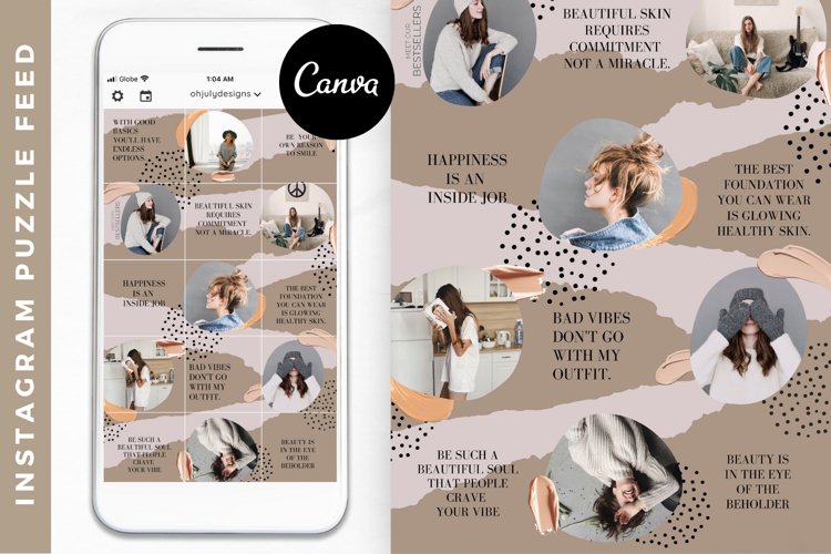 Instagram Puzzle Feed Template Canva, Instagram (754726)