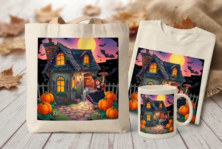 Halloween Witch Bakery PNG | Spooky Cottage Baking Clipart
