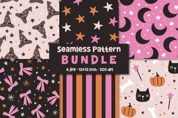 Halloween Bundle Patterns Spooky Digital Papers
