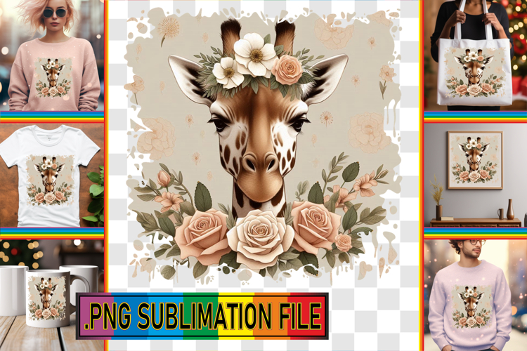 RADIANT TSHIRT Sublimation PNG, Giraffe