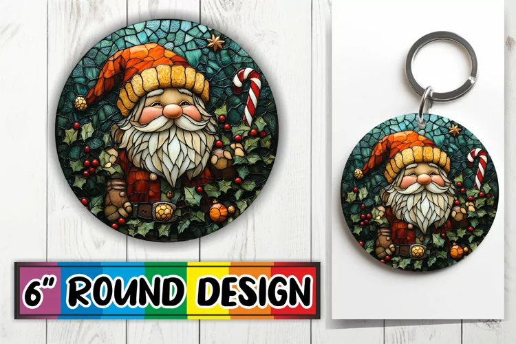 Unique Round Keychain Sublimation, Holiday