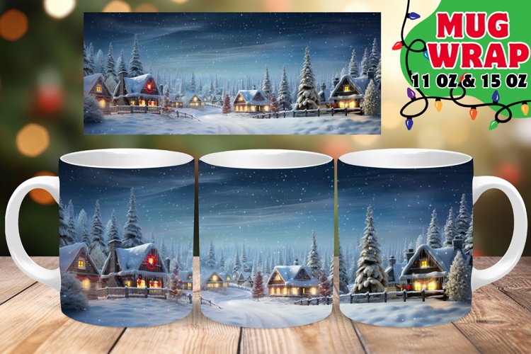 XMAS ICY PEAKS Sublimation 11oz 15oz