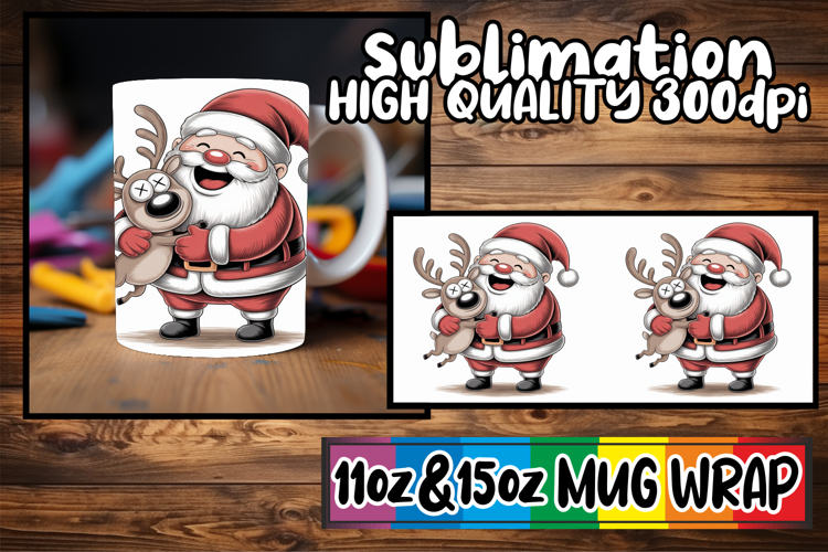Timeless moments 11oz 15oz sublimation wrap, Funny Santa
