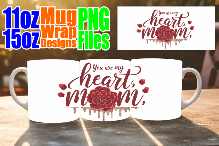 Happy hearts 11oz 15oz sublimation wrap, Mother's Day