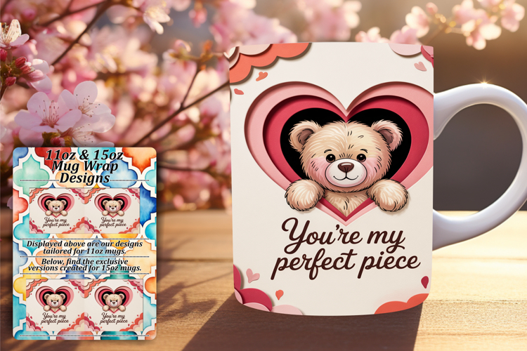 Fun 15oz Mug Wrap Png Template , Valentines Day
