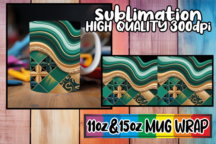Refreshing spirit 11oz 15oz mug wrap, Pattern example image 1