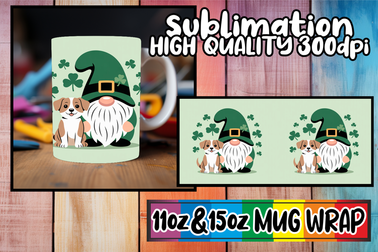 Whimsical views 11oz 15oz sublimation wrap, St Patricks