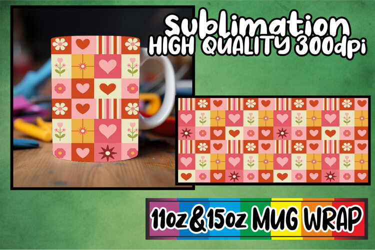 Lovely moments 11oz 15oz sublimation wrap, Valentine's Patte example image 1