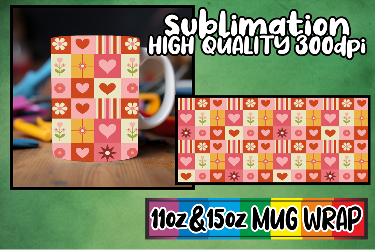 Lovely moments 11oz 15oz sublimation wrap, Valentine's Patte