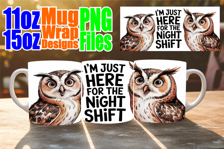 Cozy mornings 11oz 15oz mug wrap, Funny Animals