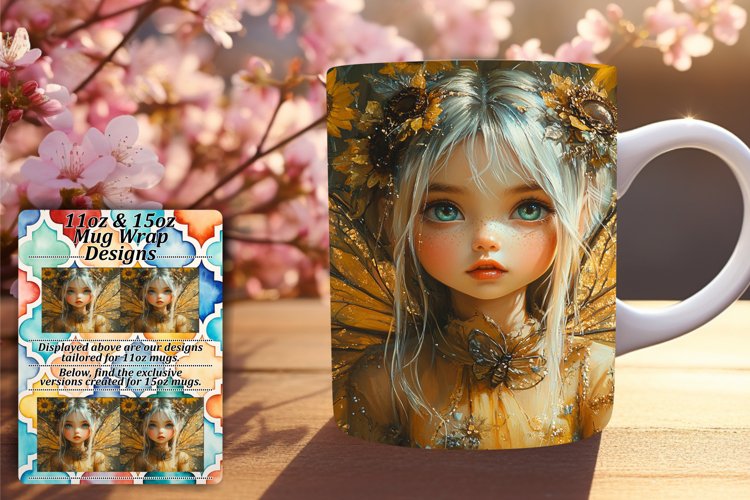 Dynamic 11oz Mug Wrap Png Template , Fairy