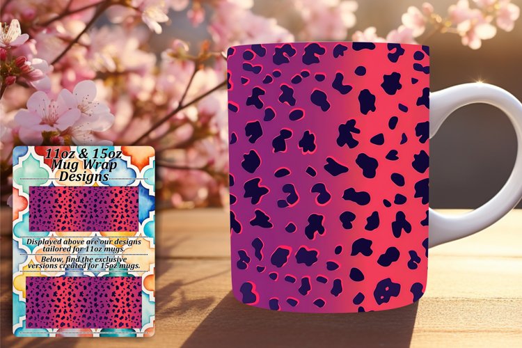 Bold Leopard Gradient Print Mug Wrap - 11oz 15oz