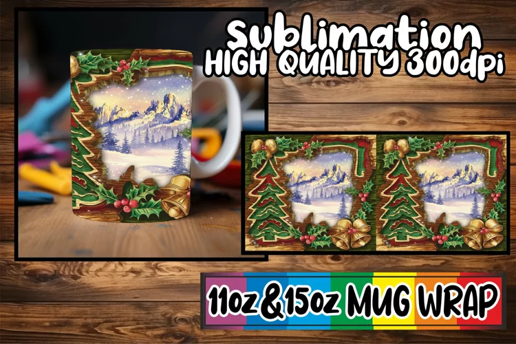 Tranquil vibes 11oz 15oz mug wrap, Christmas