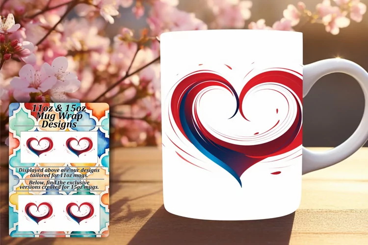 Love-Infused Heart Mug Wrap for Romantic Moments