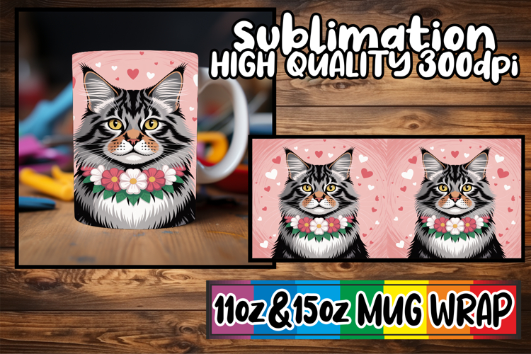 Joyful adventures 11oz 15oz sublimation wrap, Valentines Cat