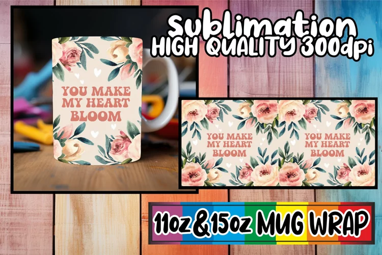 Gentle breezes 11oz 15oz sublimation wrap, Flower Quote