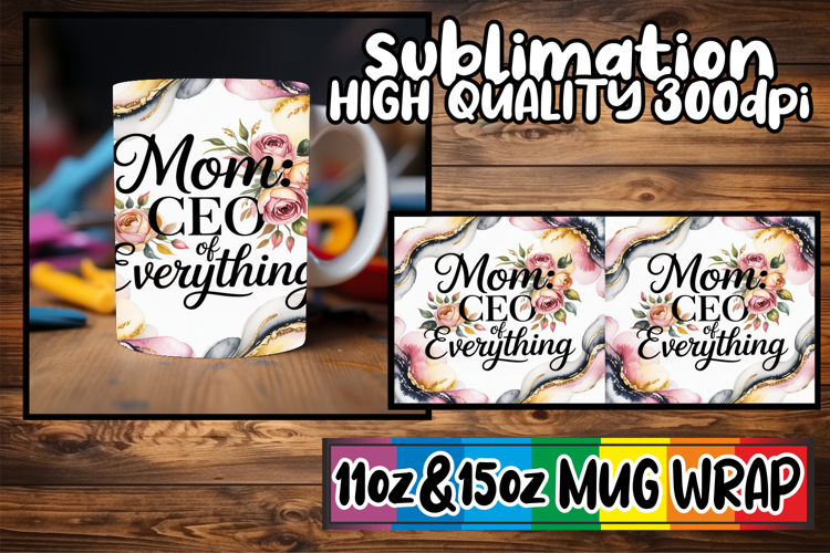 Pure joy sublimation mug wrap, Mothers Day